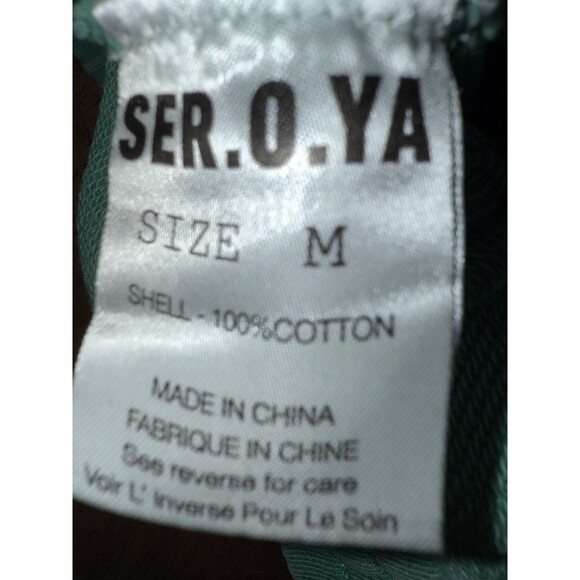 SER.O.YA Mint Green Patchwork Cotton Shorts Men’s M Raw Edge Streetwear Casual - Picture 6 of 8